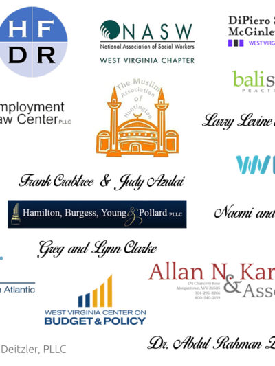 Graphic showing the logos of all sponsors for the 2019 Bill of Rights Bash