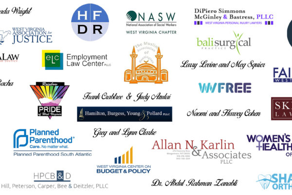 Graphic showing the logos of all sponsors for the 2019 Bill of Rights Bash