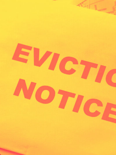 An eviction notice in the mail