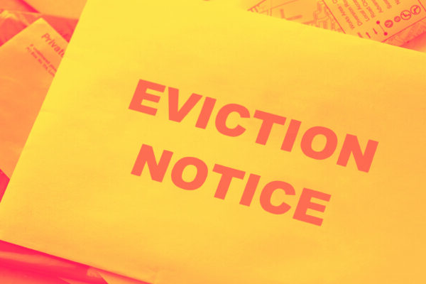 An eviction notice in the mail