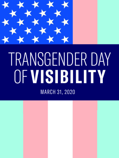 The American flag is shown in the colors of the transgender pride flag