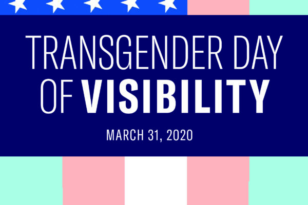 The American flag is shown in the colors of the transgender pride flag