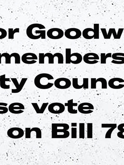 Mayor Goodwin and City Council, please vote 'No" on Bill No. 7889