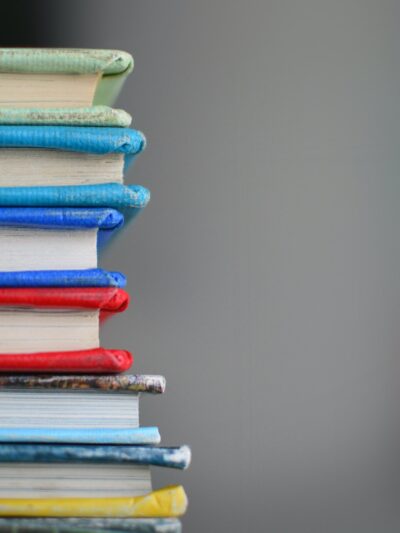 Stack of multi-color school books