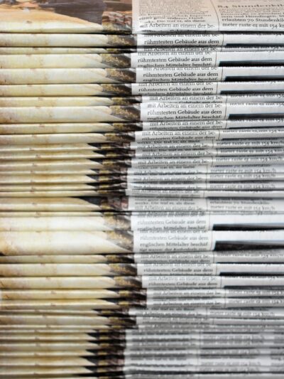 A stack of newspapers