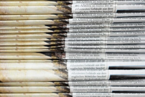 A stack of newspapers