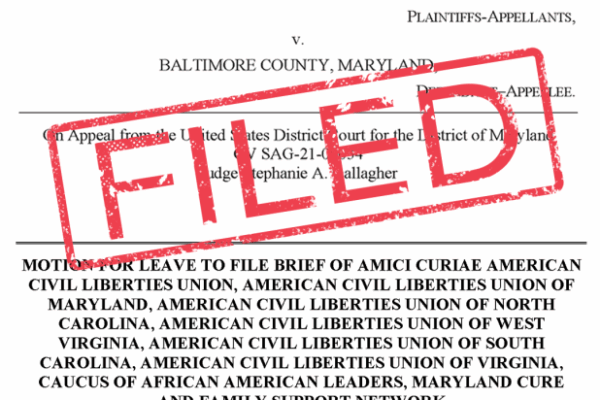 A copy of the filing with "FILED" stamped over it in red.