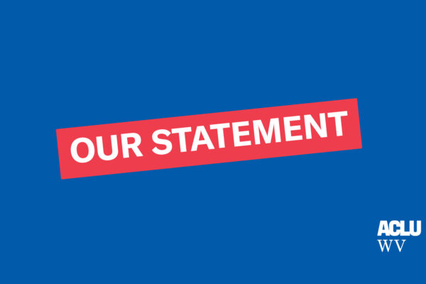 Our Statement in white letters surrounded by a red box on a blue background