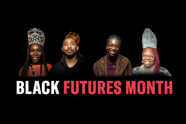 "Black Futures Month" with the images of Kasha McDonald, Martex Washington, Rhonda Rogombe, and Katonya Hart above
