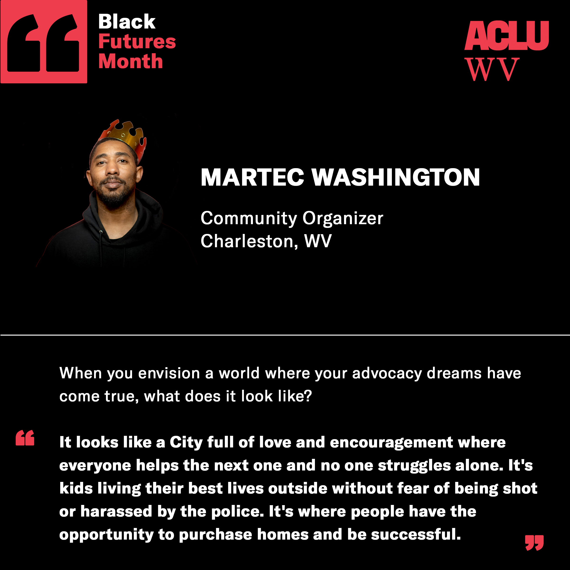 Image of Martec Washington wearing a crown