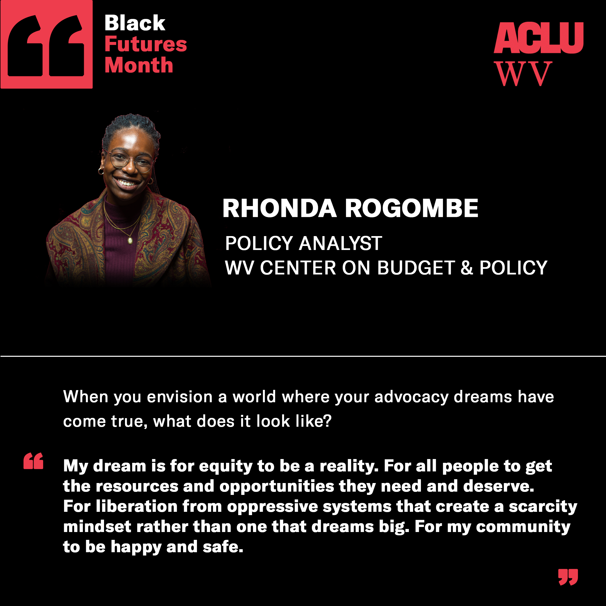 Image of Rhonda Rogombe on a black background
