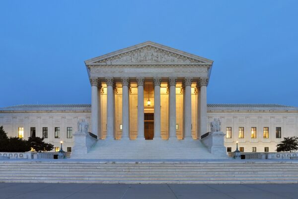 U.S. Supreme Court at dusk
