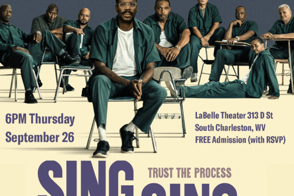 A flyer advertising the screening of A24's SING SING