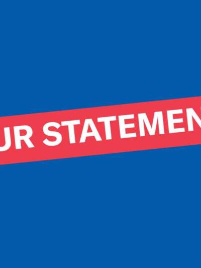 "Our Statement" in red, white and blue