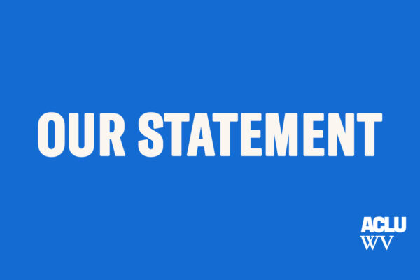 Blue background with white text reading "Our Statement"