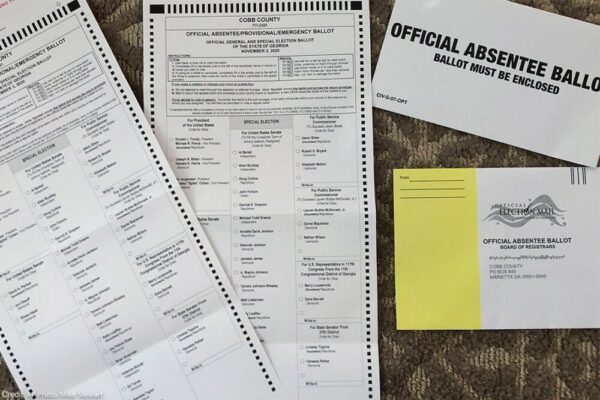 A picture of absentee ballots