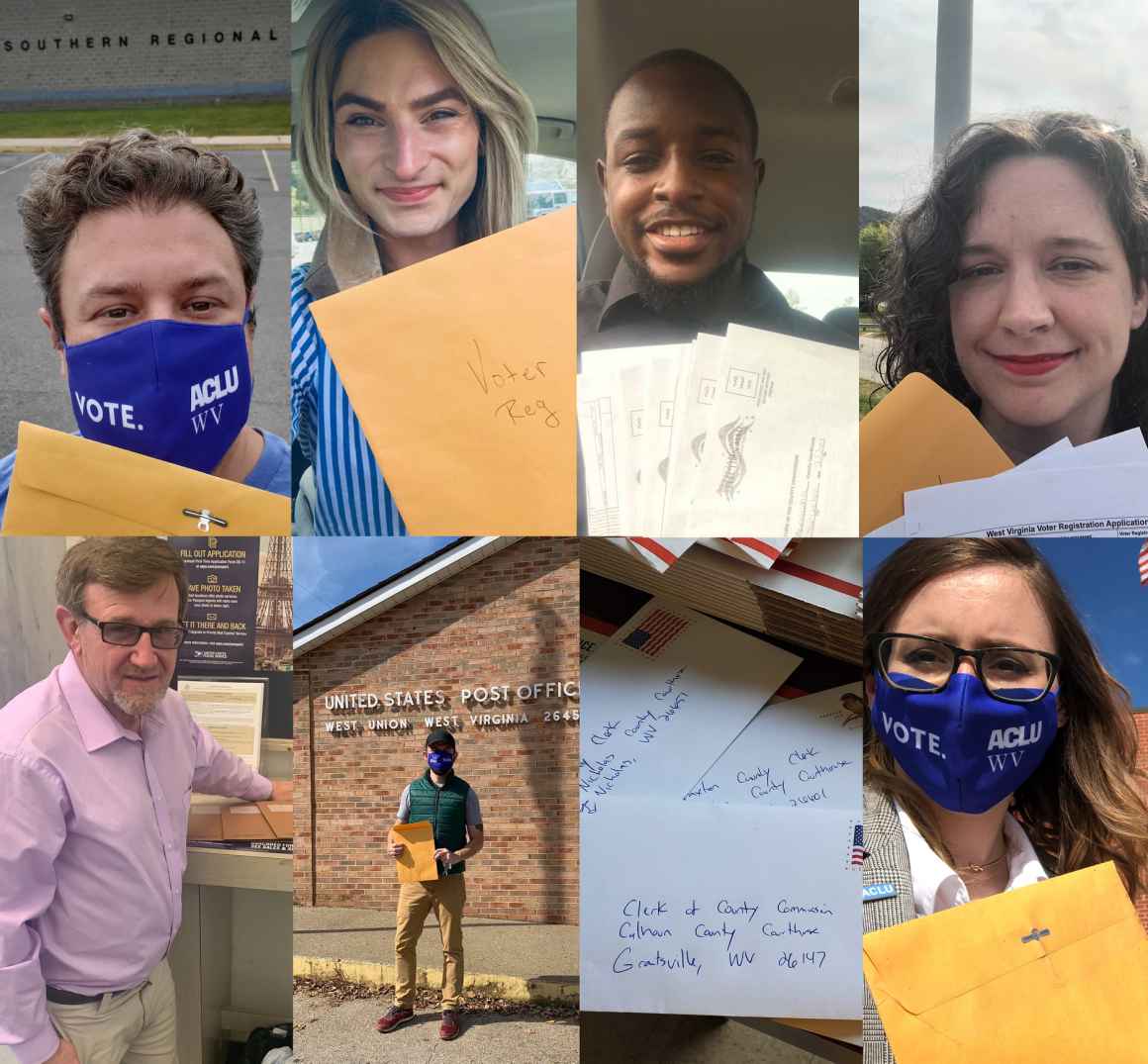 ACLU staff members and volunteers collected and mailed voter registration forms at all 10 of West Virginia's regional jails.