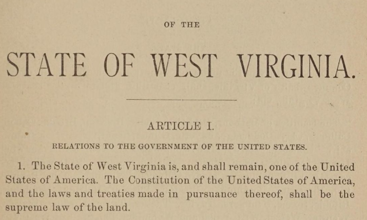An image of the original West Virginia Constitution 