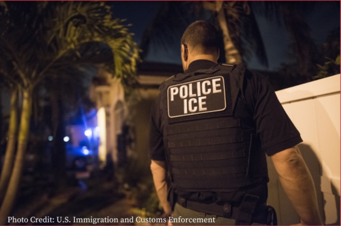 An Immigration and Customs Enforcement agent