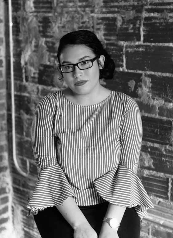 Black and White Photo of Immigrants' Rights Coordinator Jackie Lozano 