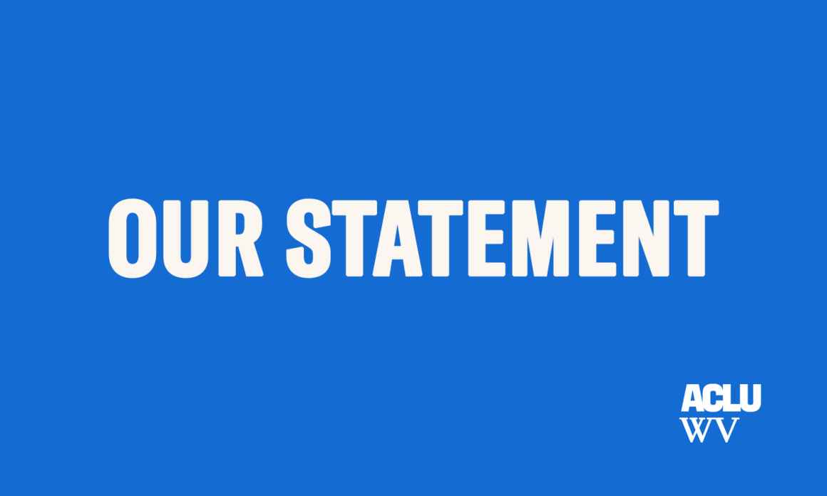 Blue background with white text reading "Our Statement"