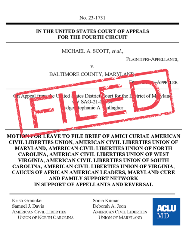 A copy of the filing with "FILED" stamped over it in red. 