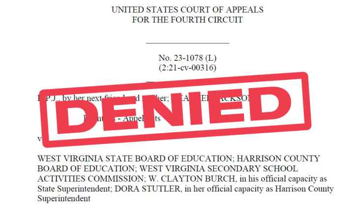 DENIED stamped in red over the Fourth Circuit's order