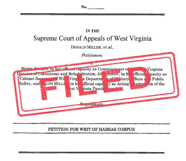 A copy of the habeas petition with "FILED" stamped over it in red ink