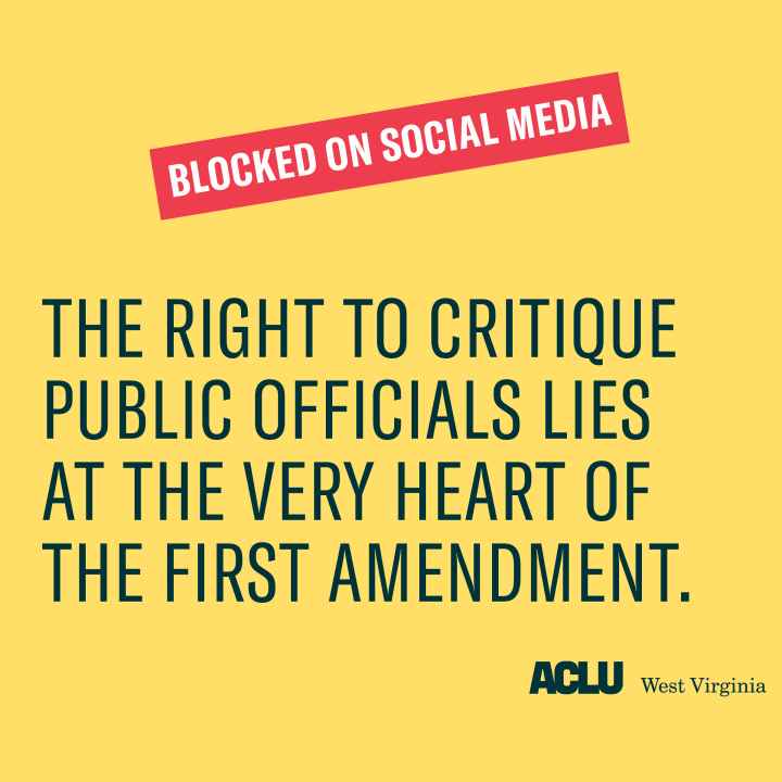 Image says THE RIGHT TO CRITIQUE PUBLIC OFFICIALS LIES  AT THE VERY HEART OF  THE FIRST AMENDMENT.