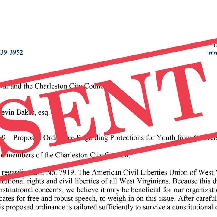 Conversion therapy bill letter
