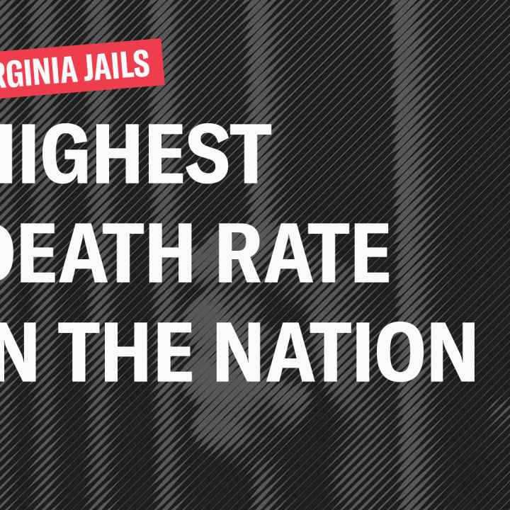 West Virginia Jails Highest Death Rate in the Nation over an image of hands clutching the bars of a cell door