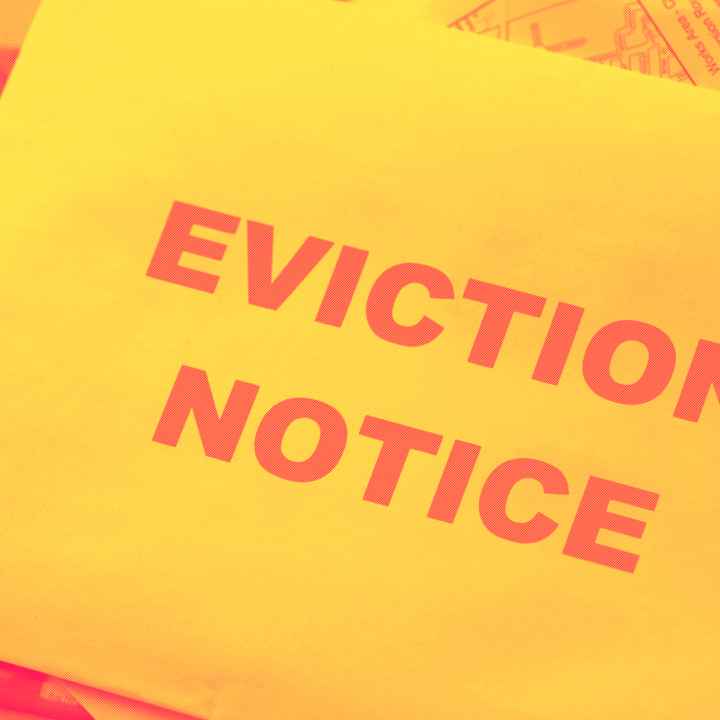 An eviction notice in the mail