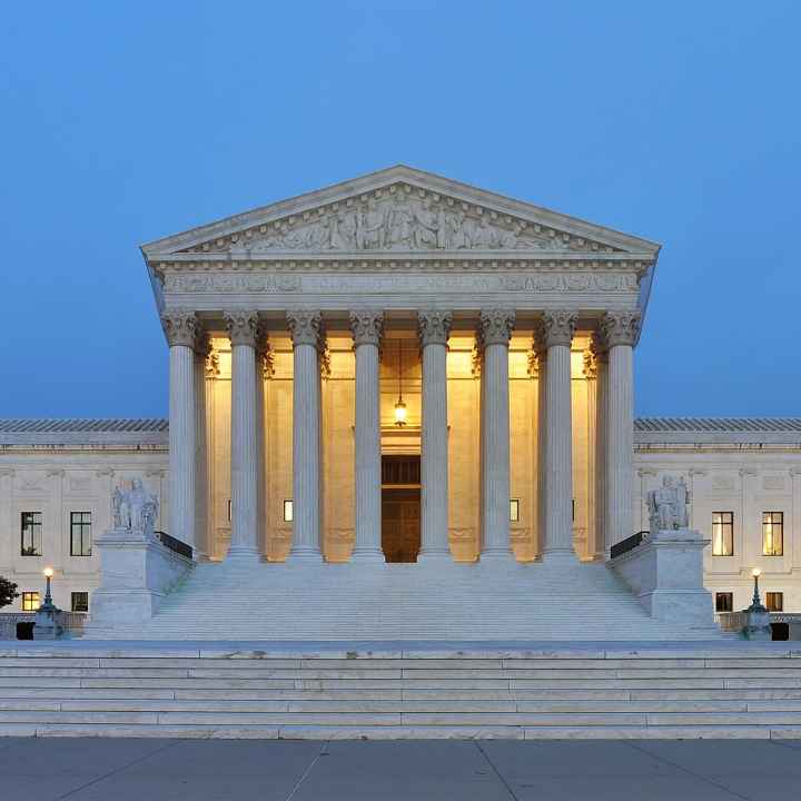 U.S. Supreme Court at dusk