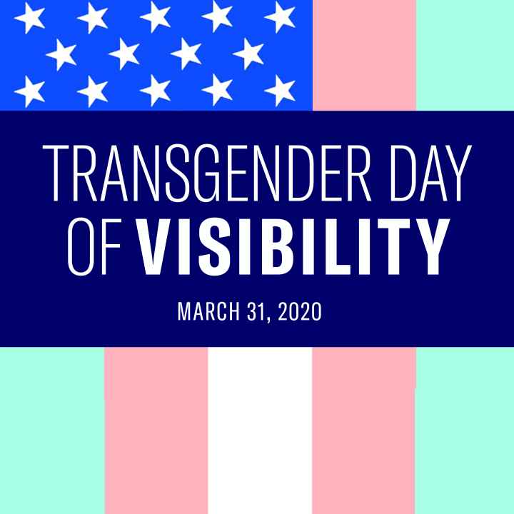 The American flag is shown in the colors of the transgender pride flag