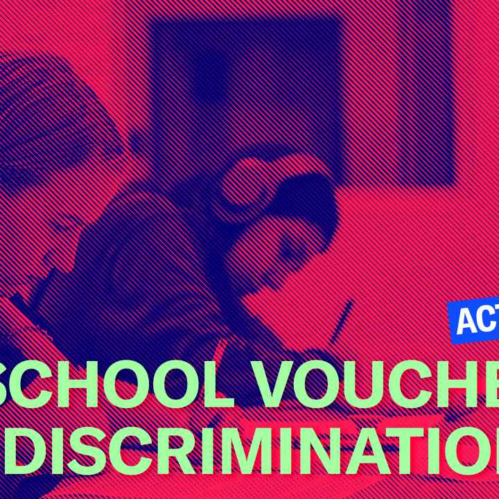 No school vouchers for discrimination 